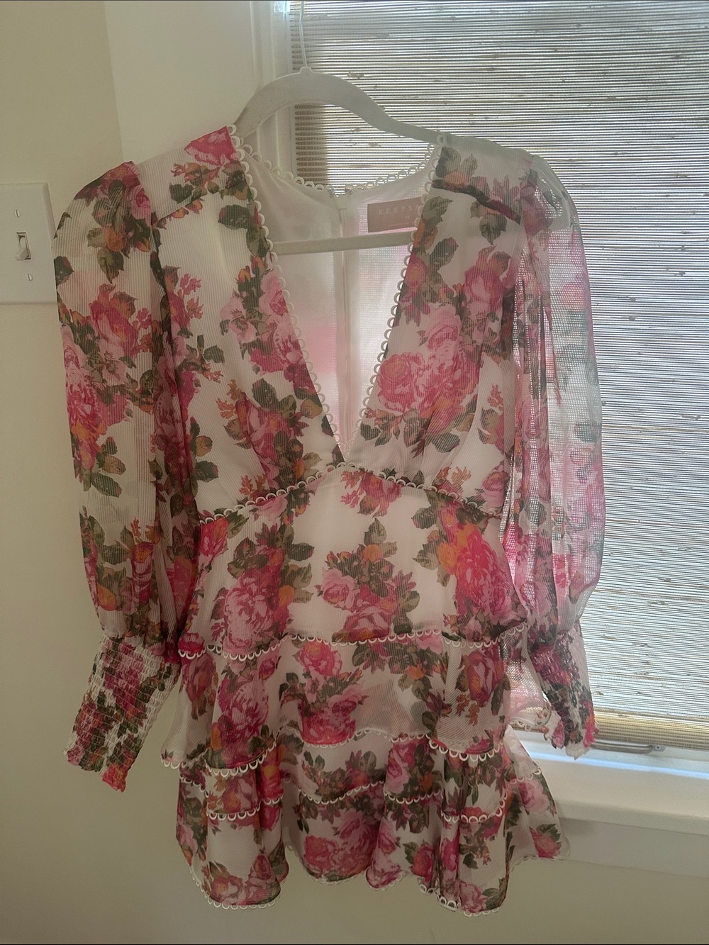 KEEPSAKE the Label Floral Pink and Green Mini Dress - Picture 2 of 3
